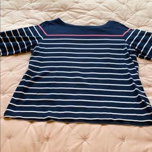 XLP LLBean navy with white sailor stripe tunic.